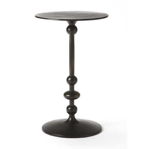 Zora Black Iron 19 X 12 inch Metalworks Accent Table, Pedestal