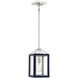 Champlin 1 Light 8 inch Navy with Polished Nickel Accents Pendant Ceiling Light in Navy/Polished Nickel
