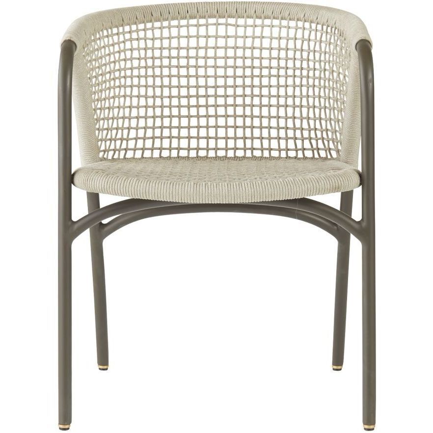 Enzo Buff and Blackened Bronze Outdoor Dining Chair