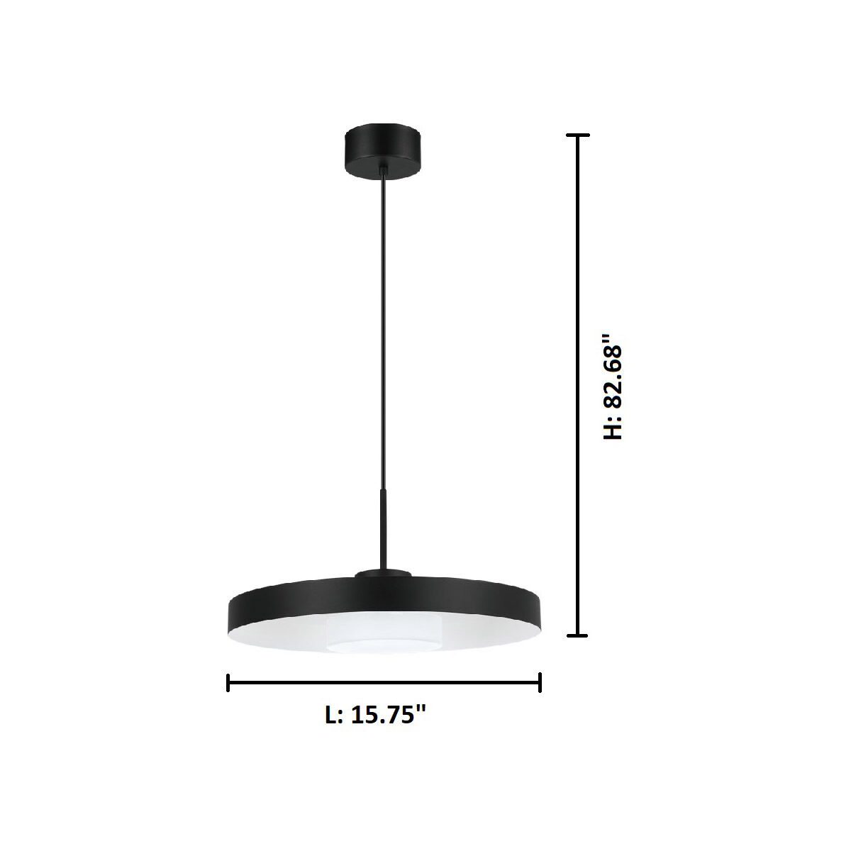 Alpicella LED 15.75 inch Matte Black Pendant Ceiling Light