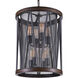 Parsh 8 Light 16 inch Pewter Drum Shade Chandelier Ceiling Light