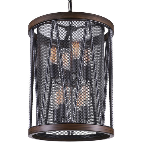 Parsh 8 Light 16 inch Pewter Drum Shade Chandelier Ceiling Light