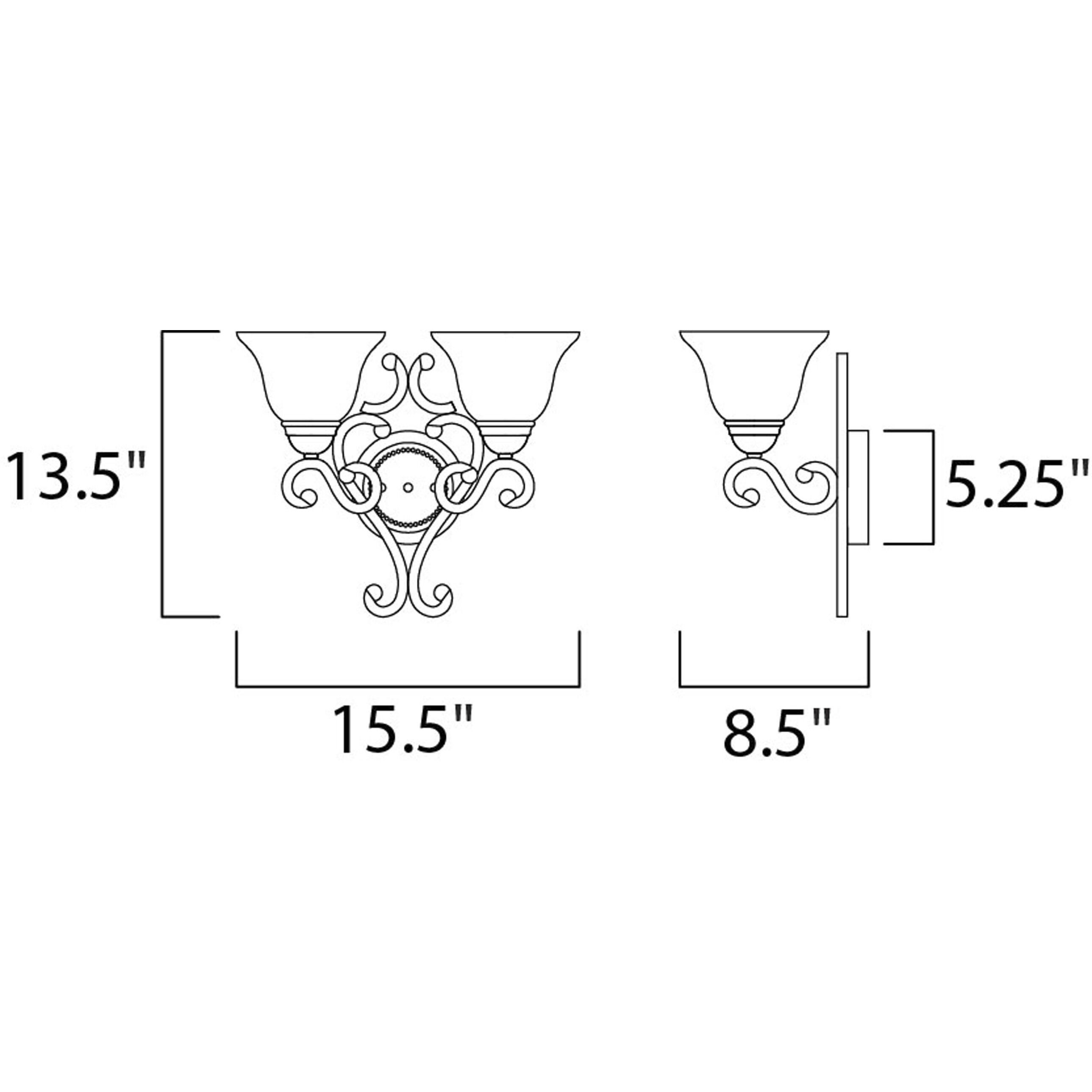 Manor 2 Light 16 inch Oil Rubbed Bronze Wall Sconce Wall Light