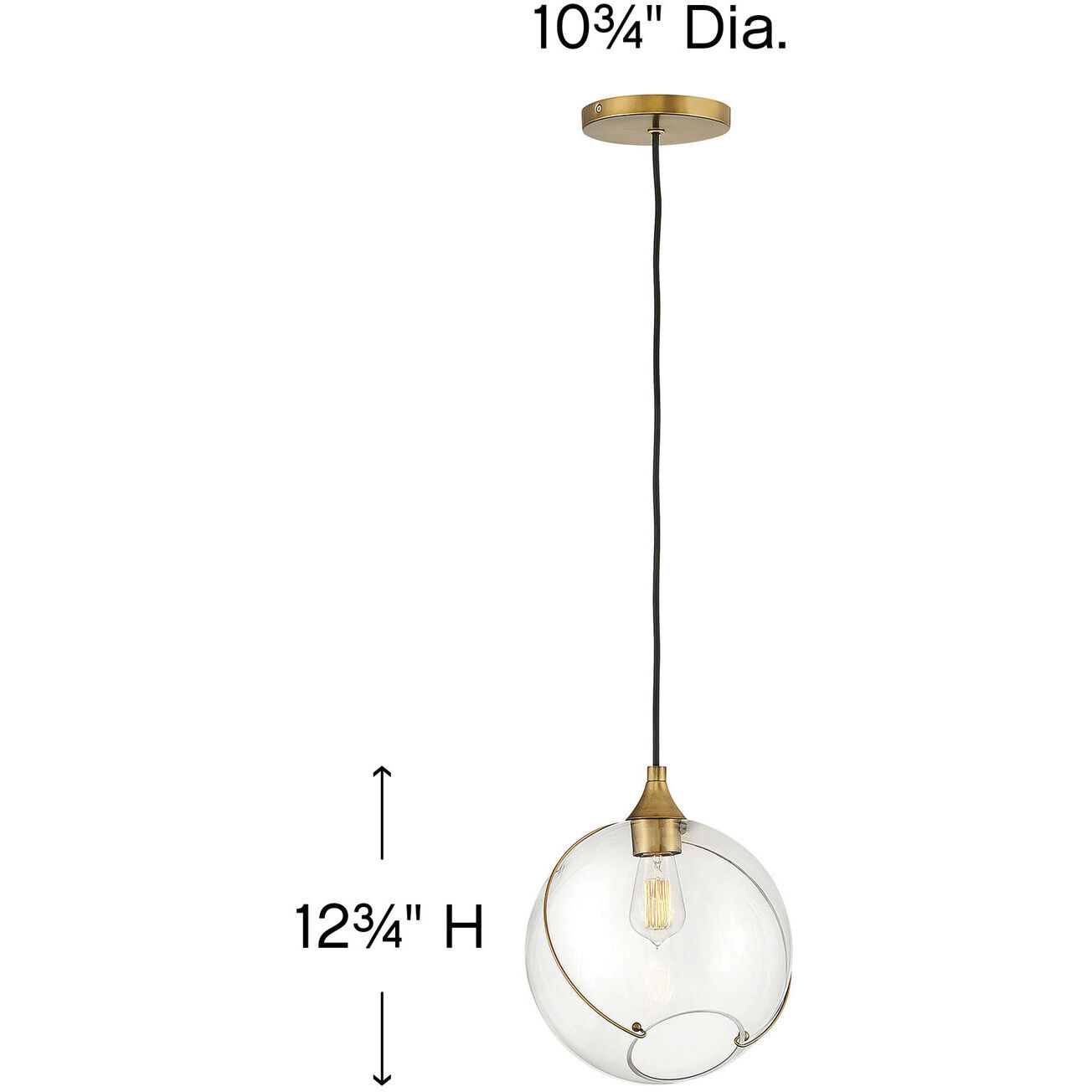 Lisa McDennon Skye 1 Light 10.75 inch Heritage Brass Indoor Pendant Ceiling Light