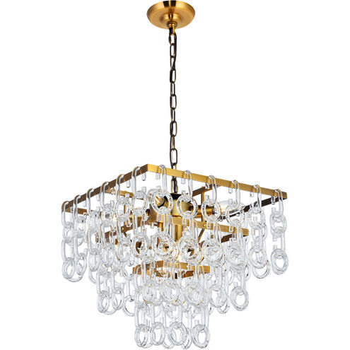 Eden 6 Light 16 inch Light Antique Brass Pendant Ceiling Light, Urban Classic