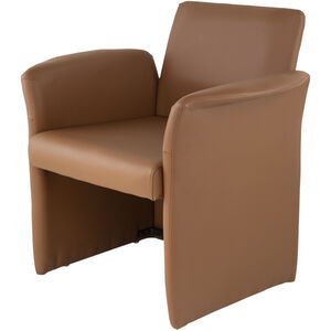 Faux Leather Brown Arm Chair