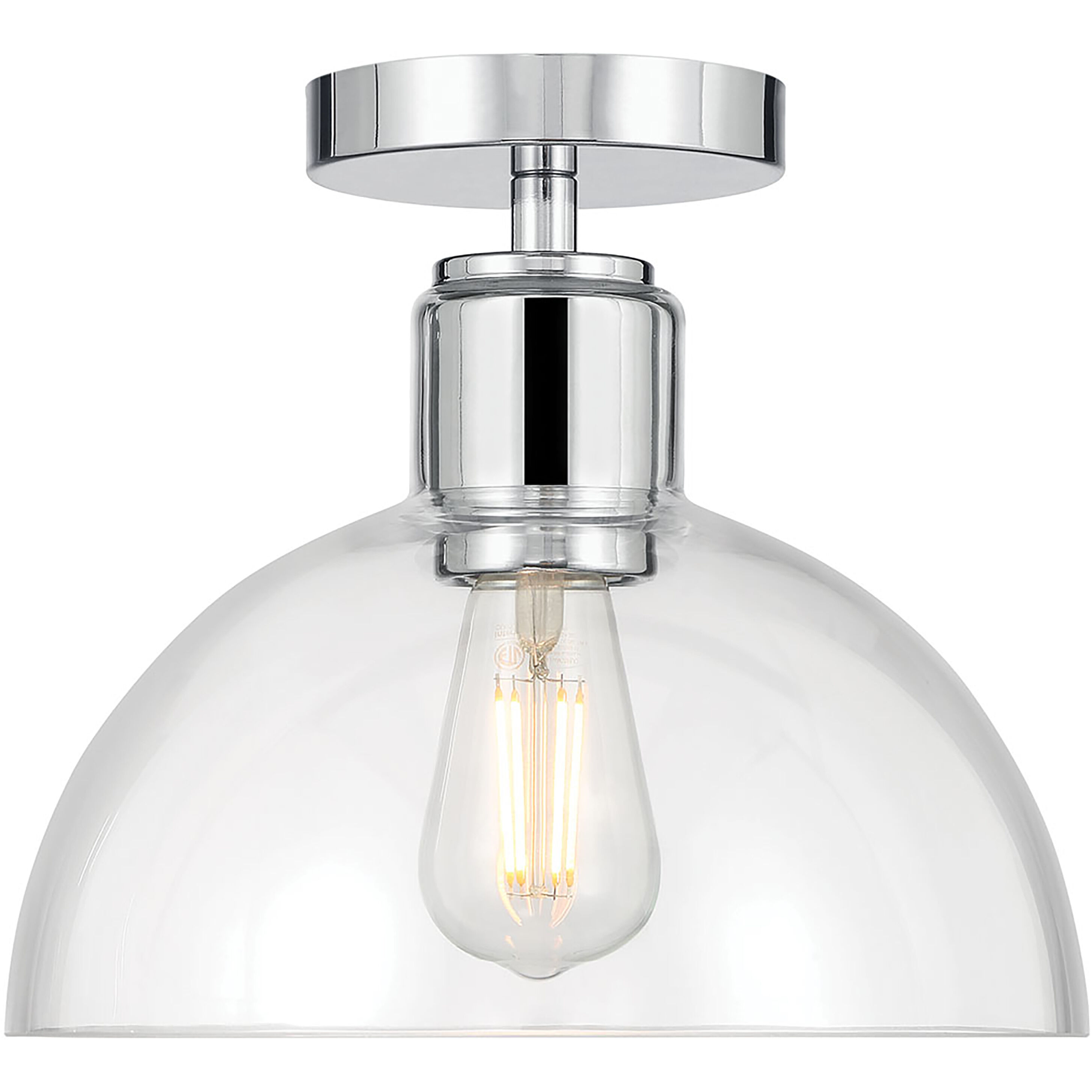 Knightsdale 1 Light 10 inch Chrome Semi-Flush Mount Ceiling Light