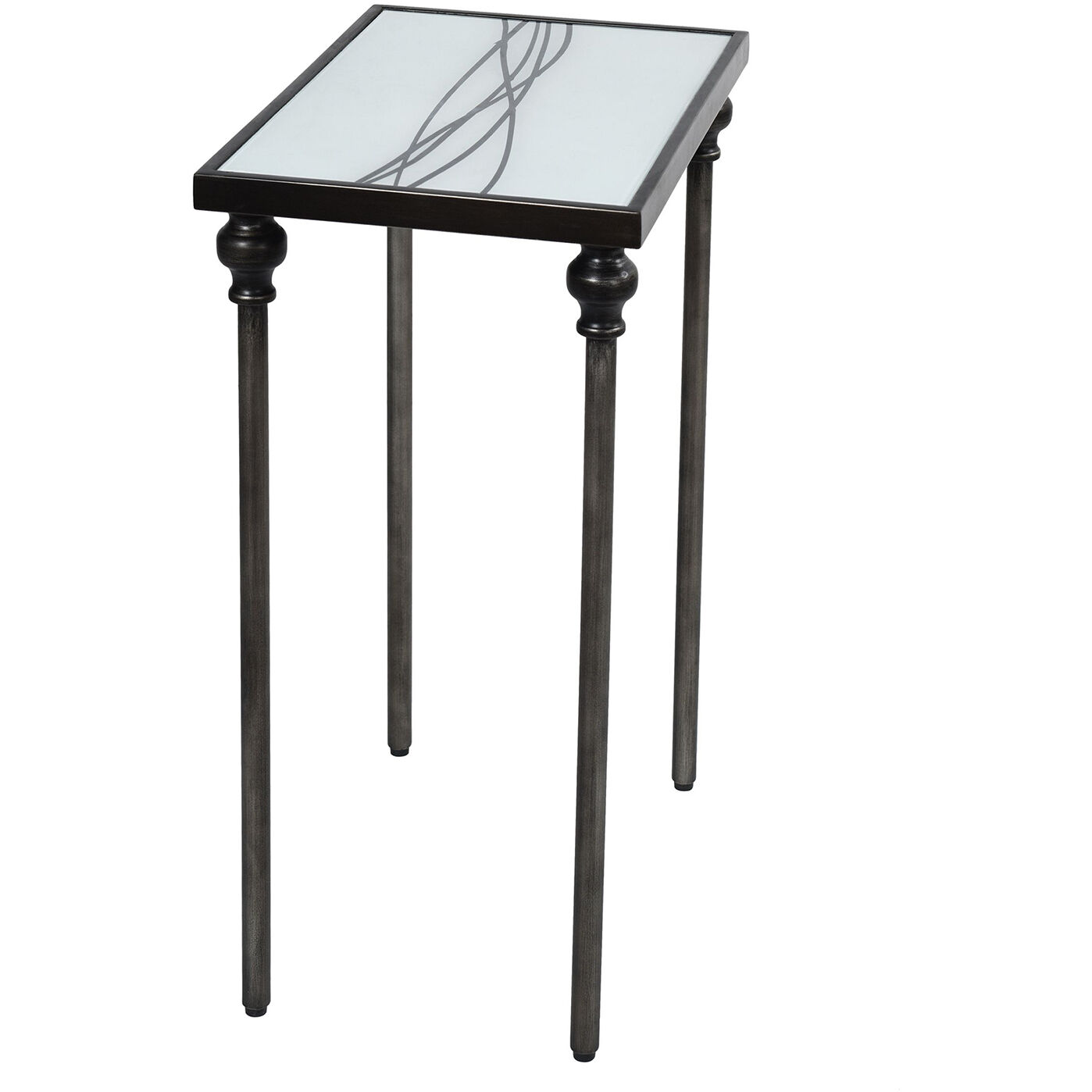 Austin Allen James 24 X 17 inch Black and White and Gun Metal Side Table