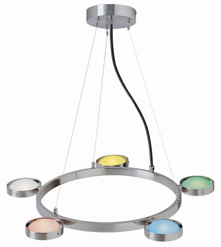 Sherbet 5 Light 20 inch Polished Steel Chandelier Ceiling Light