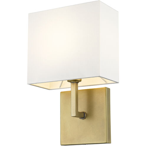 Saxon 1 Light 7 inch Rubbed Brass Wall Sconce Wall Light