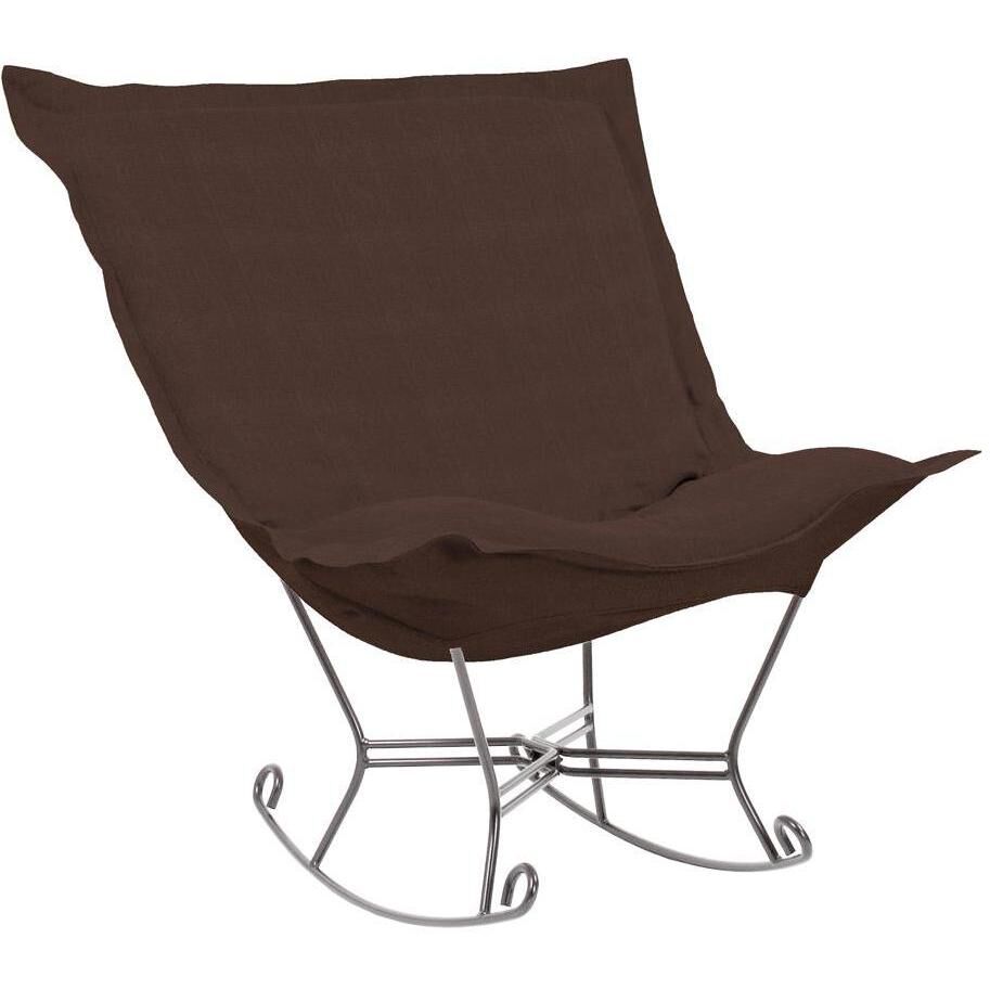 Puff Titanium Frame with Sterling Chocolate Scroll Rocker with Cover