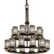 Wire Glass 21 Light 33 inch Dark Bronze Chandelier Ceiling Light in Grid with Clear Bubbles, Incandescent