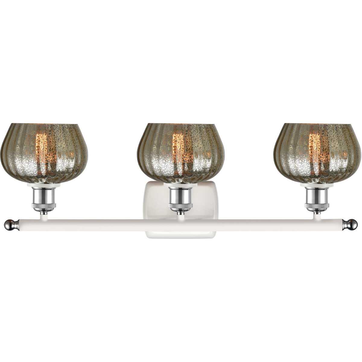 Ballston Fenton LED 26 inch White and Polished Chrome Bath Vanity Light Wall Light in Mercury Glass, Ballston