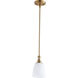 Richmond 1 Light 5 inch Aged Brass Pendant Ceiling Light in Satin Opal