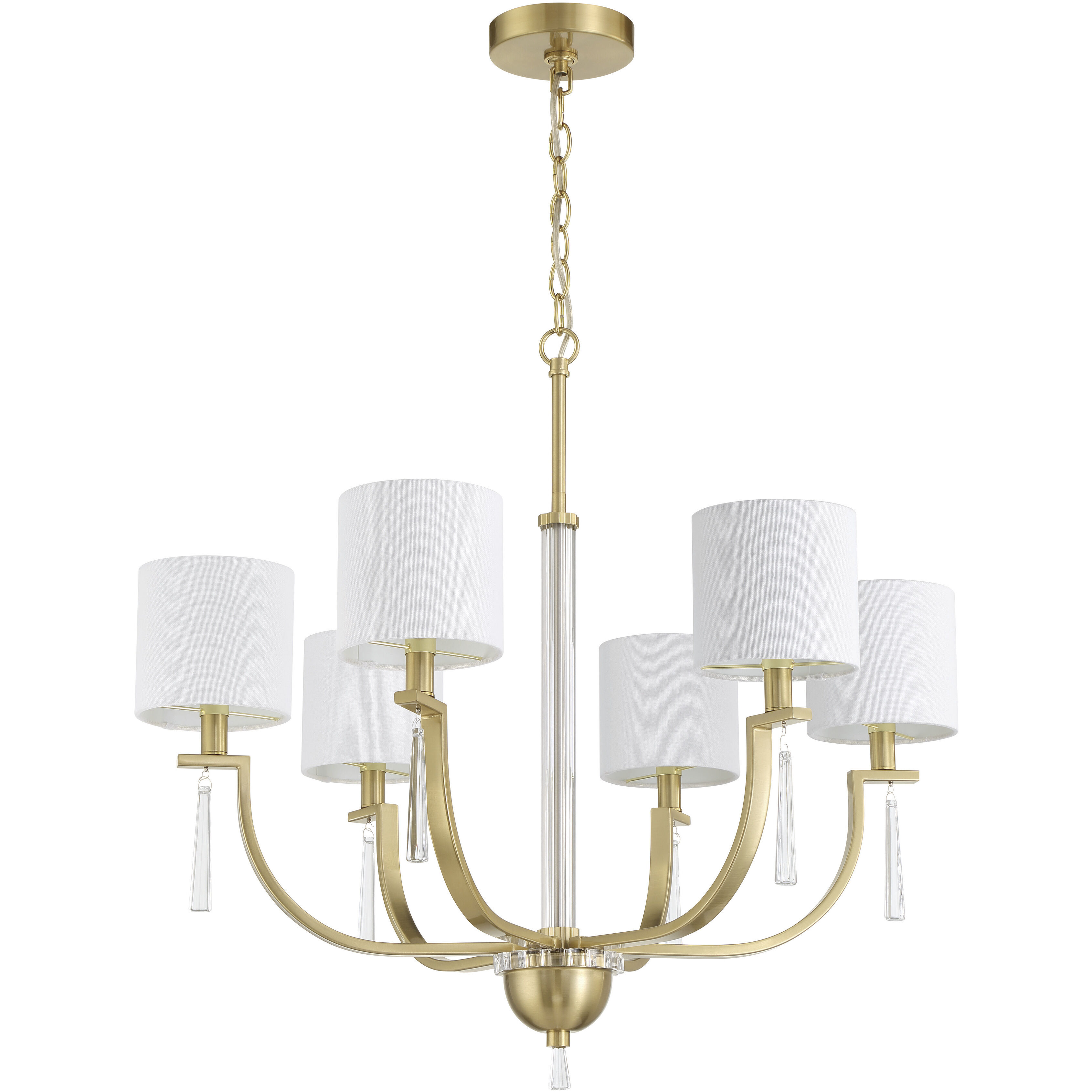 Fortuna 6 Light 28 inch Satin Brass Chandelier Ceiling Light