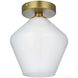 Gene 1 Light 8 inch Satin Gold Flush Mount Ceiling Light