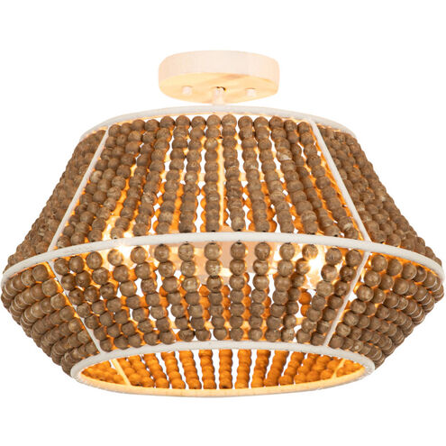 Gilmer 2 Light 18.5 inch Plaster / Beige Washed Wood Semi-Flush Mount Ceiling Light