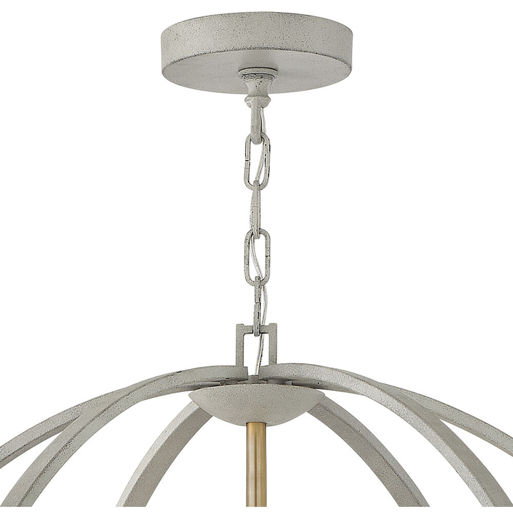 Euclid 12 Light 36 inch Cement Gray with Brushed Gold Indoor Foyer Light Ceiling Light