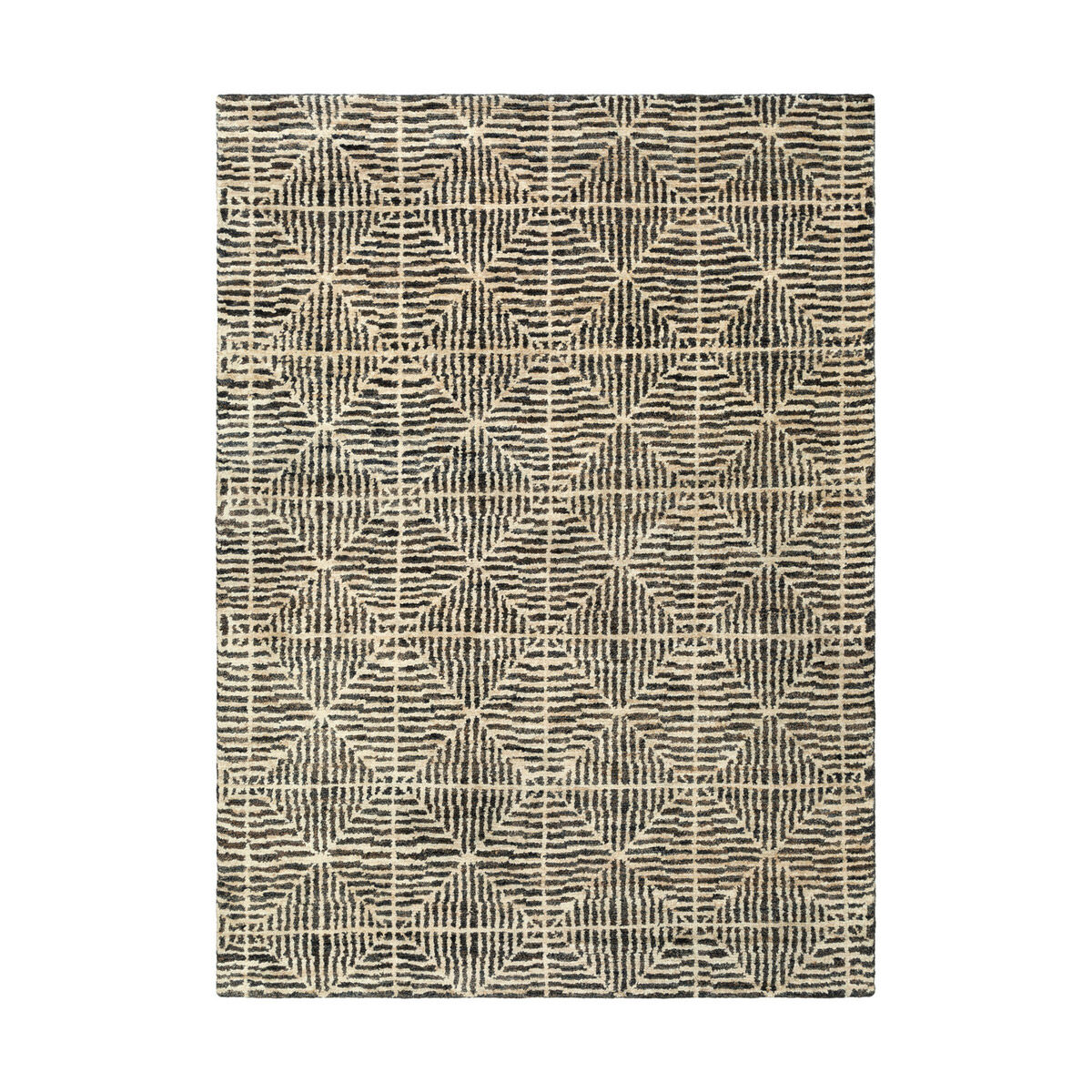 Bjorn 132 X 96 inch Black/Khaki/Dark Brown Rugs, Jute