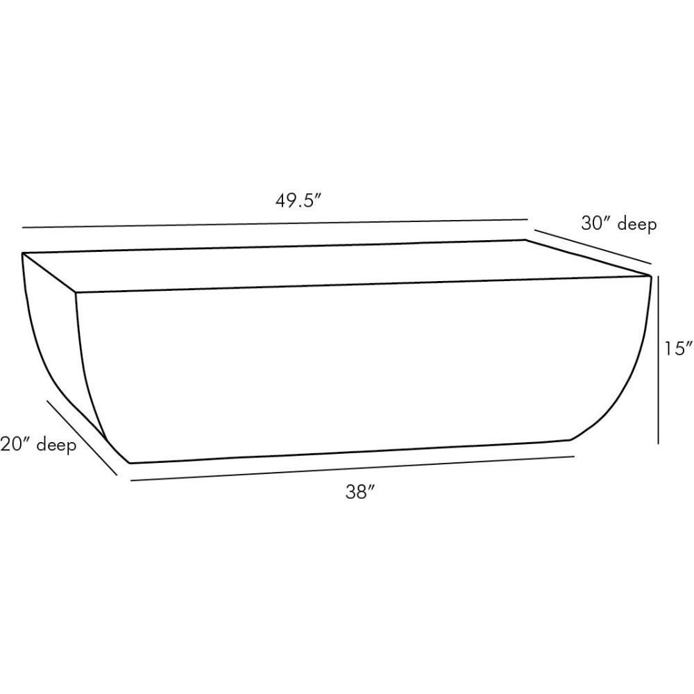 Caroline 49.5 X 15 inch Antique Brass Cocktail Table