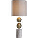Racine 31.5 inch Brass and White and Gray and Silver Table Lamp Portable Light