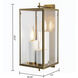 Back Bay 3 Light 24.5 inch Aged Brass Outdoor Wall Sconce