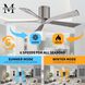 Atlas Irene-5H 42 inch Brushed Pewter with Barnwood Tone Blades Ceiling Fan in Barn Wood, Flush Mounted