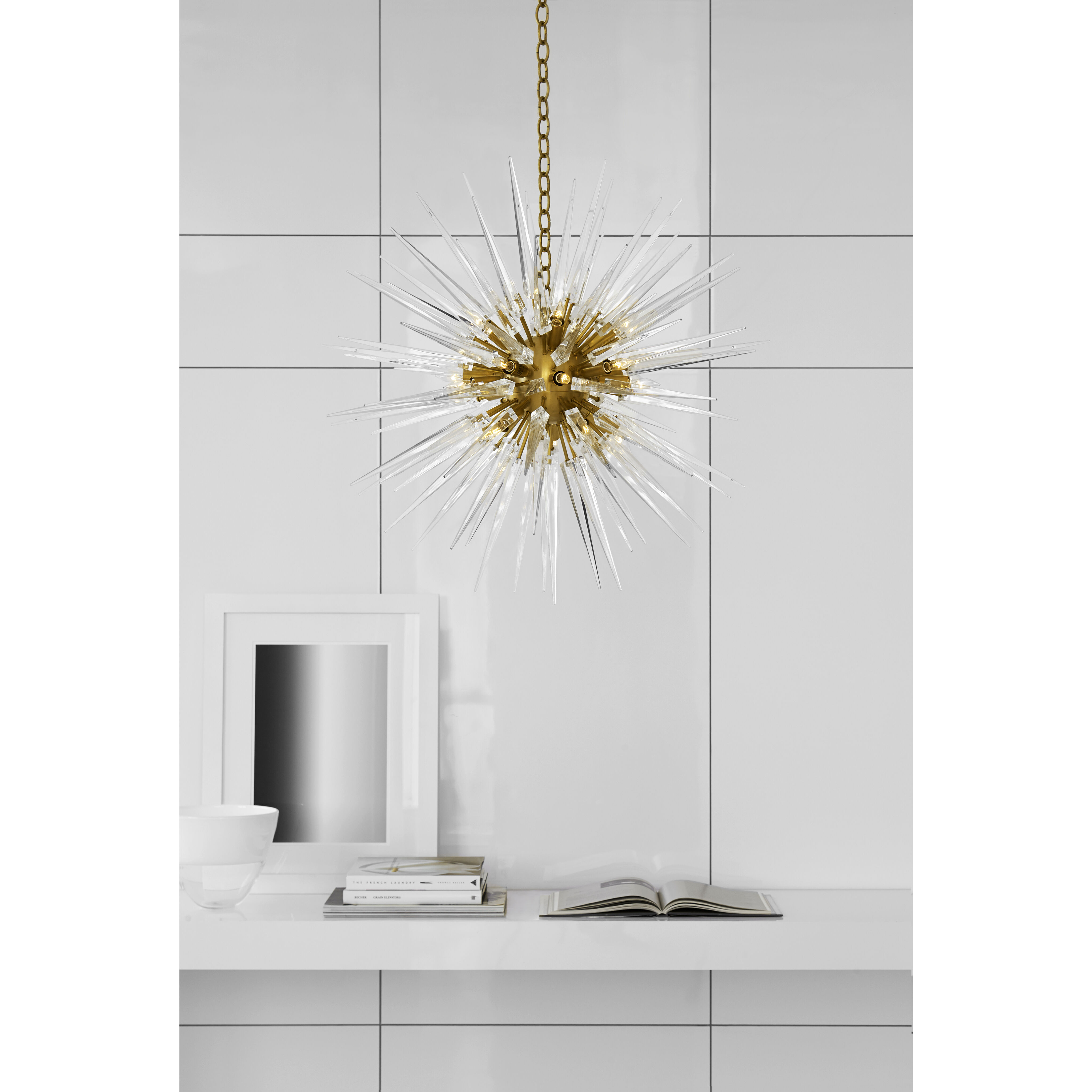 Chapman Myers Quincy2 20 Light 30 inch Antique Burnished Brass Sputnik Chandelier Ceiling Light Medium