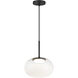 Jayce LED 11 inch Matte Black Pendant Ceiling Light in Matte Black with White