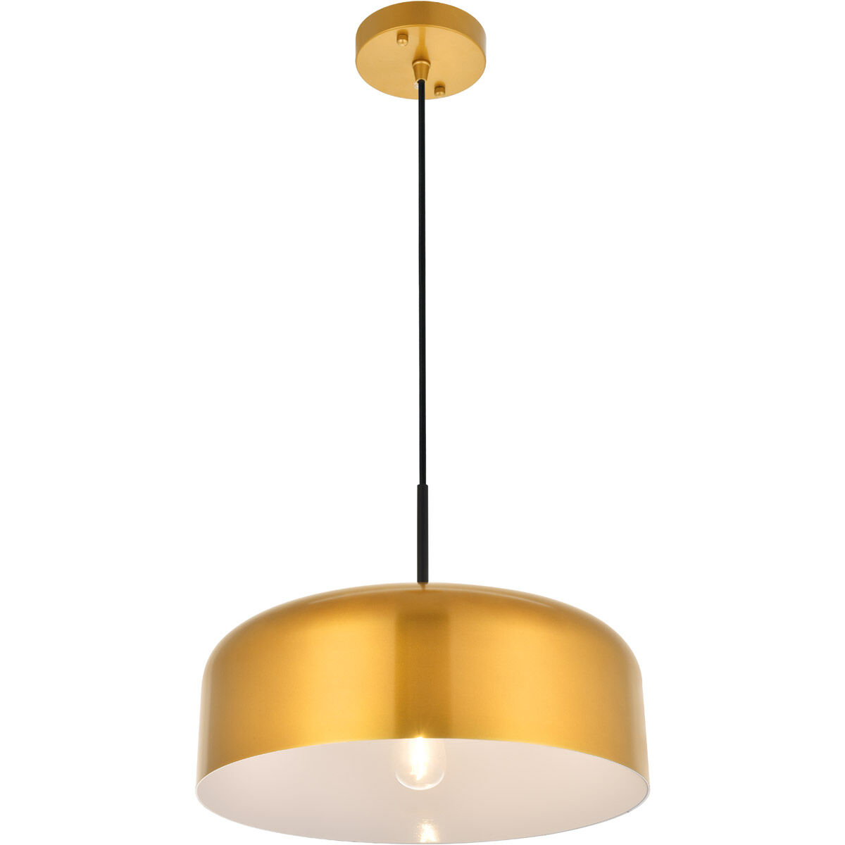 Amity 1 Light 13.8 inch Satin Gold Pendant Ceiling Light