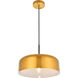 Etude 1 Light 13.8 inch Satin Gold Pendant Ceiling Light