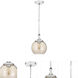 Rochelle 1 Light 8.5 inch Chrome Pendant Ceiling Light