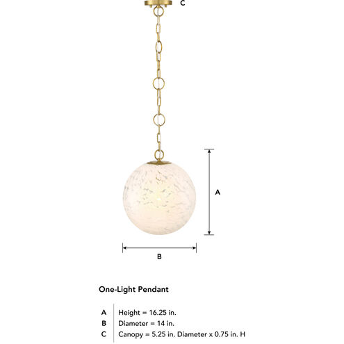 Wine Flower 1 Light 14 inch Brushed Gold Pendant Ceiling Light