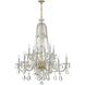 Traditional Crystal 12 Light 42 inch Polished Brass Chandelier Ceiling Light
