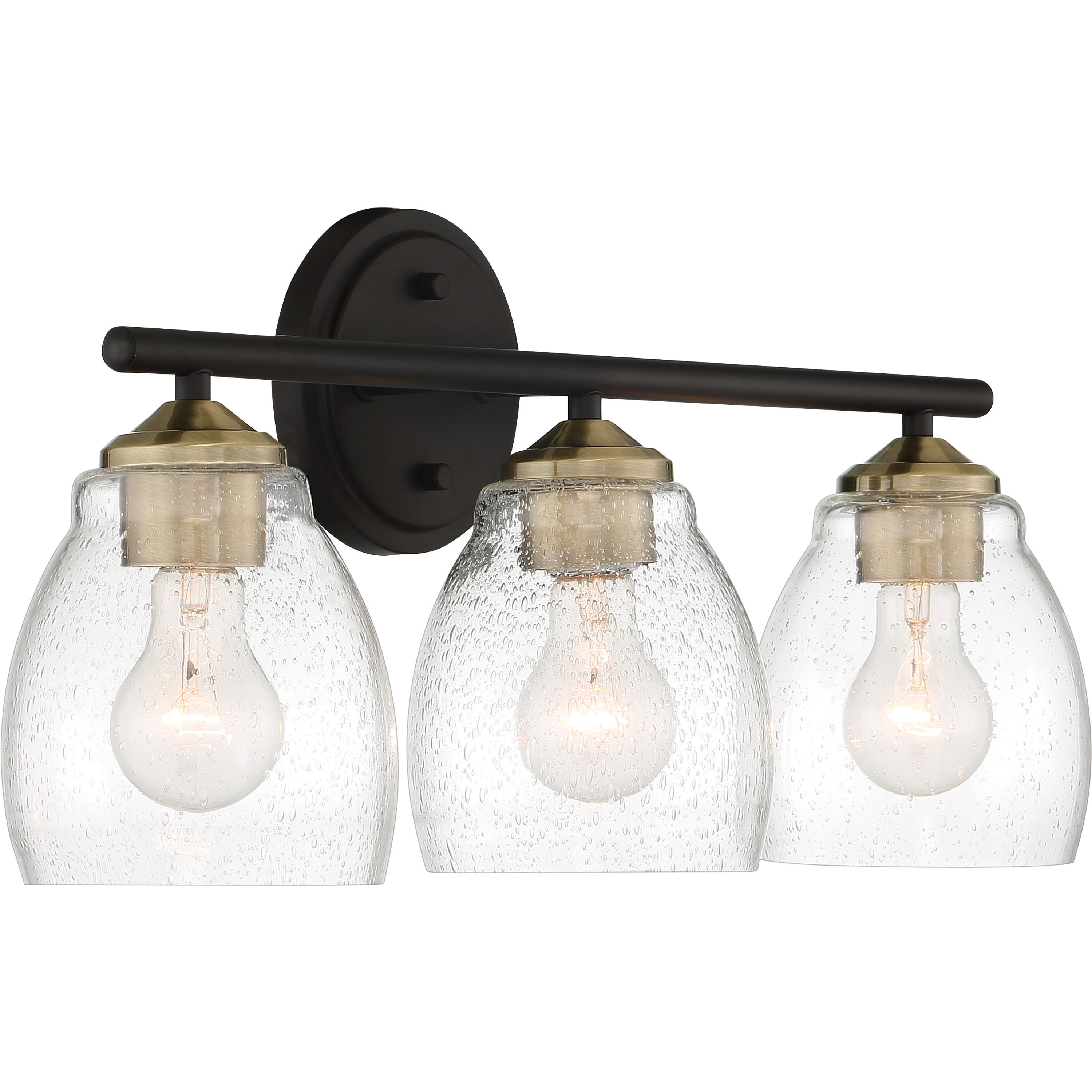 Winsley 3 Light 22 inch Coal And Stained Brass Bath Light Wall Light