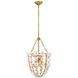 Azalea 3 Light 16.5 inch Distressed Brass Pendant Ceiling Light
