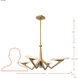 Down the Wrong Path 4 Light 45 inch Brass Kisser Pendant Ceiling Light