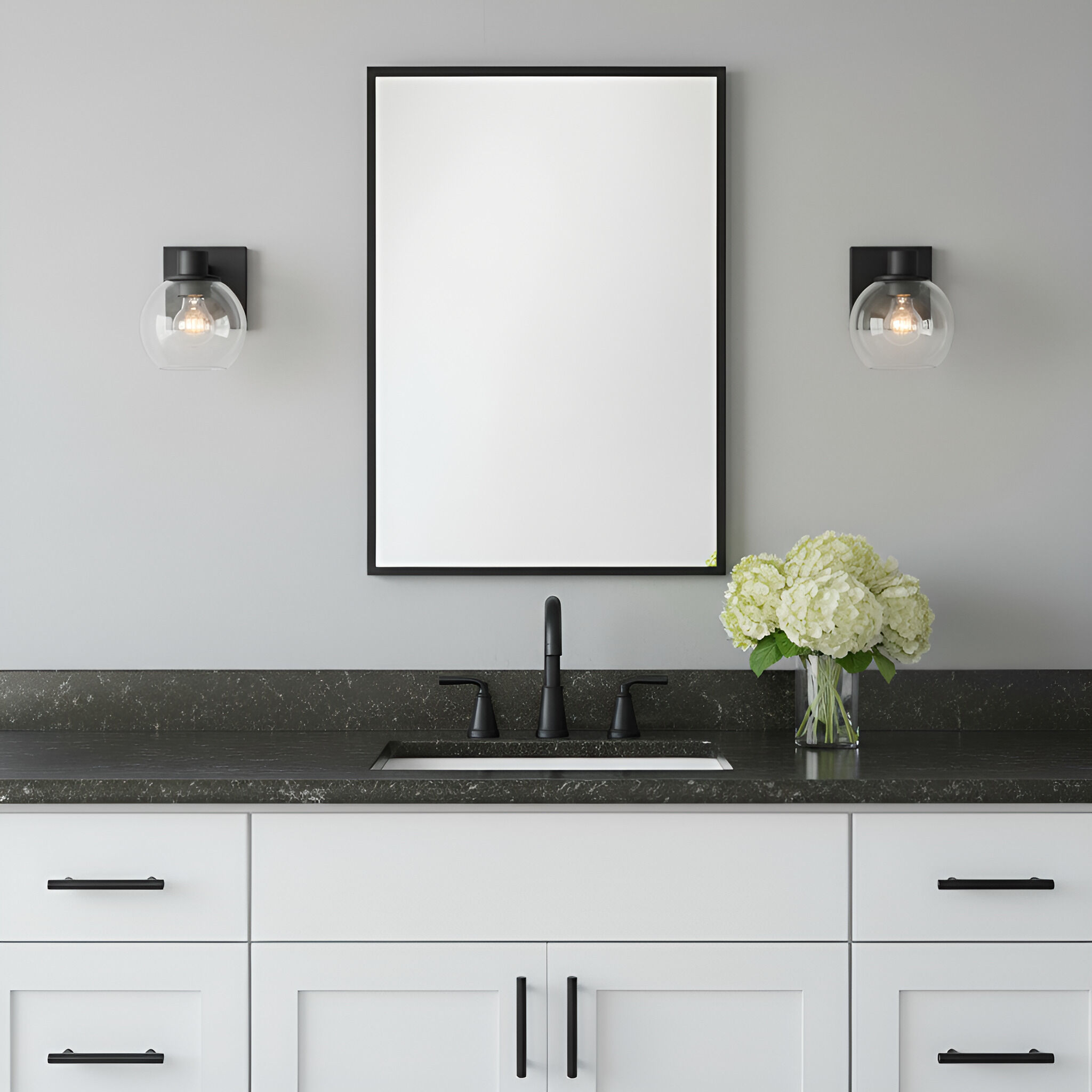 Rito 1 Light 6 inch Midnight Black Bath Light Wall Light, Small