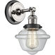 Oxford Sconce Wall Light in Clear Glass, Polished Nickel/Matte Black