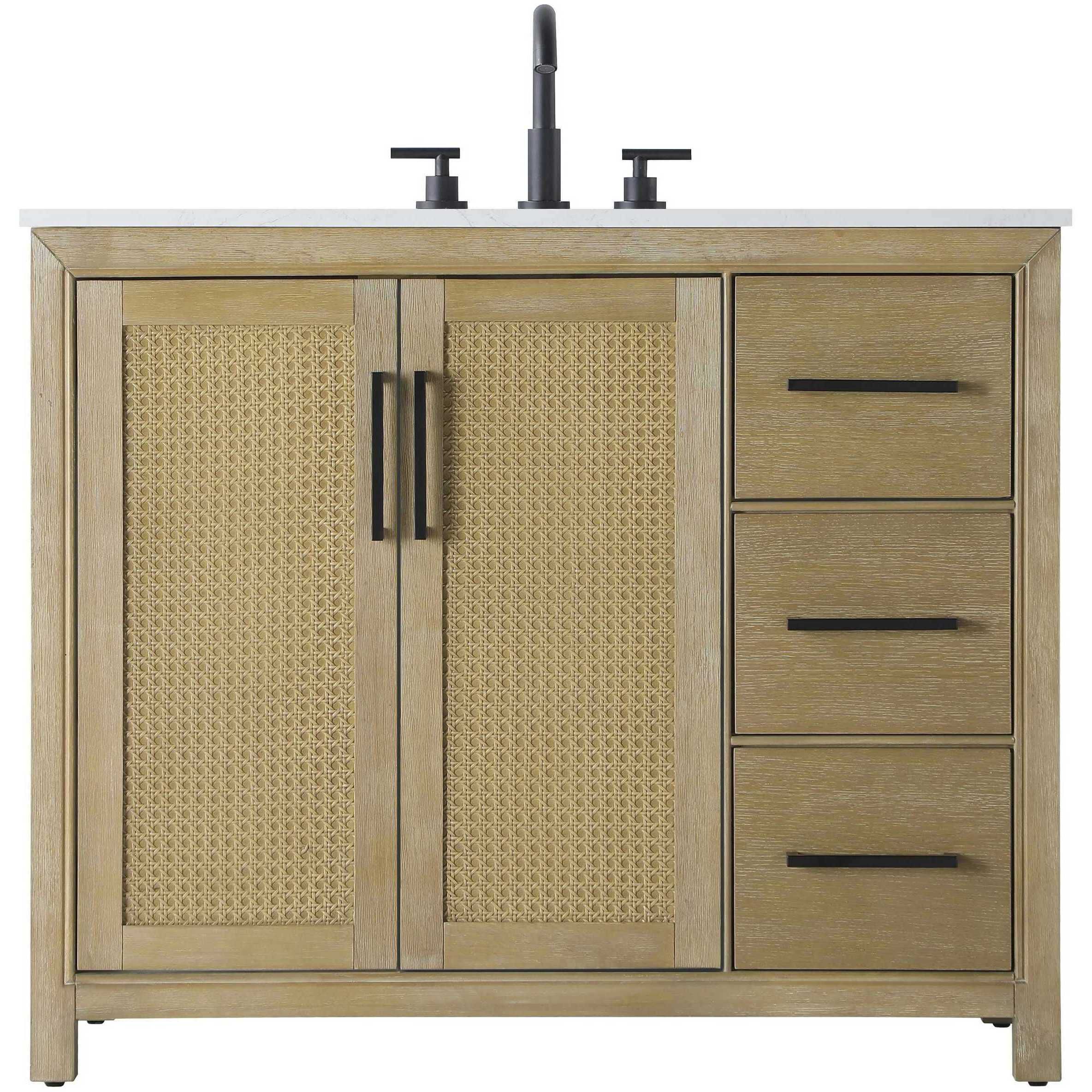 Alina 42 X 34 inch Linen Oak Bathroom Vanity Cabinet