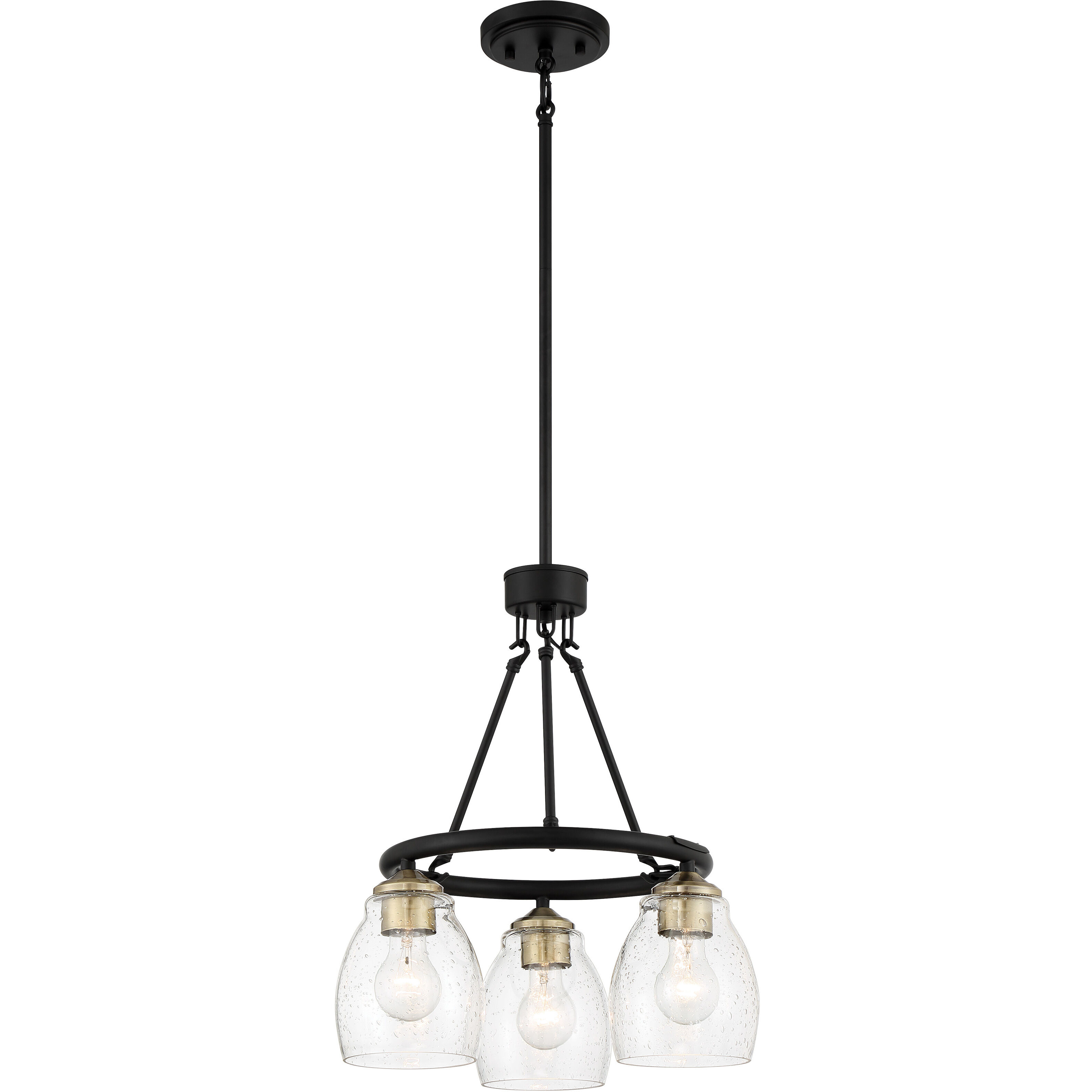 Winsley 3 Light 17 inch Coal And Stained Brass Chandelier Ceiling Light in Coal/Stained Brass