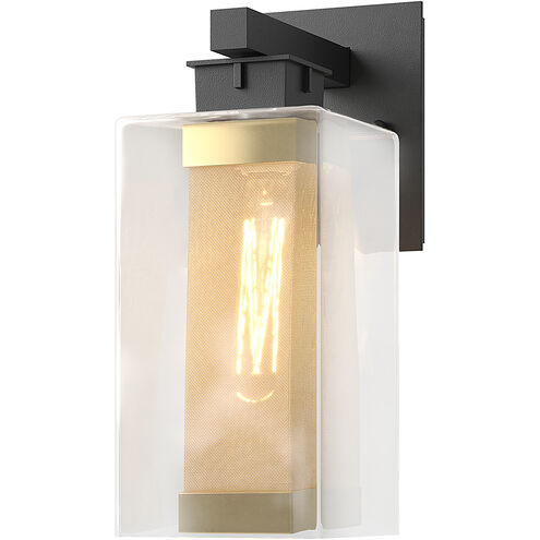 Polaris 1 Light 13.9 inch Coastal Black and Coastal Gold Outdoor Sconce in Coastal Black/Coastal Gold, Medium