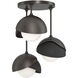 Brooklyn 3 Light 12 inch Oil Rubbed Bronze and Black Semi-Flush Ceiling Light in Oil Rubbed Bronze/Black