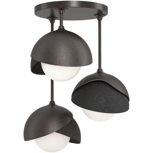 Brooklyn 3 Light 12 inch Oil Rubbed Bronze and Black Semi-Flush Ceiling Light in Oil Rubbed Bronze/Black