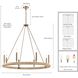Cabana 8 Light 38 inch Lacquered Gold Chandelier Ceiling Light