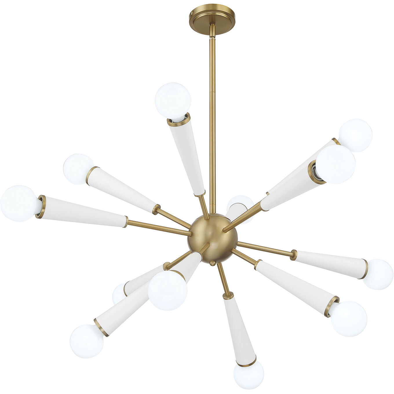 Zodiac 12 Light 34 inch Aged Brass and Matte White Chandelier Ceiling Light
