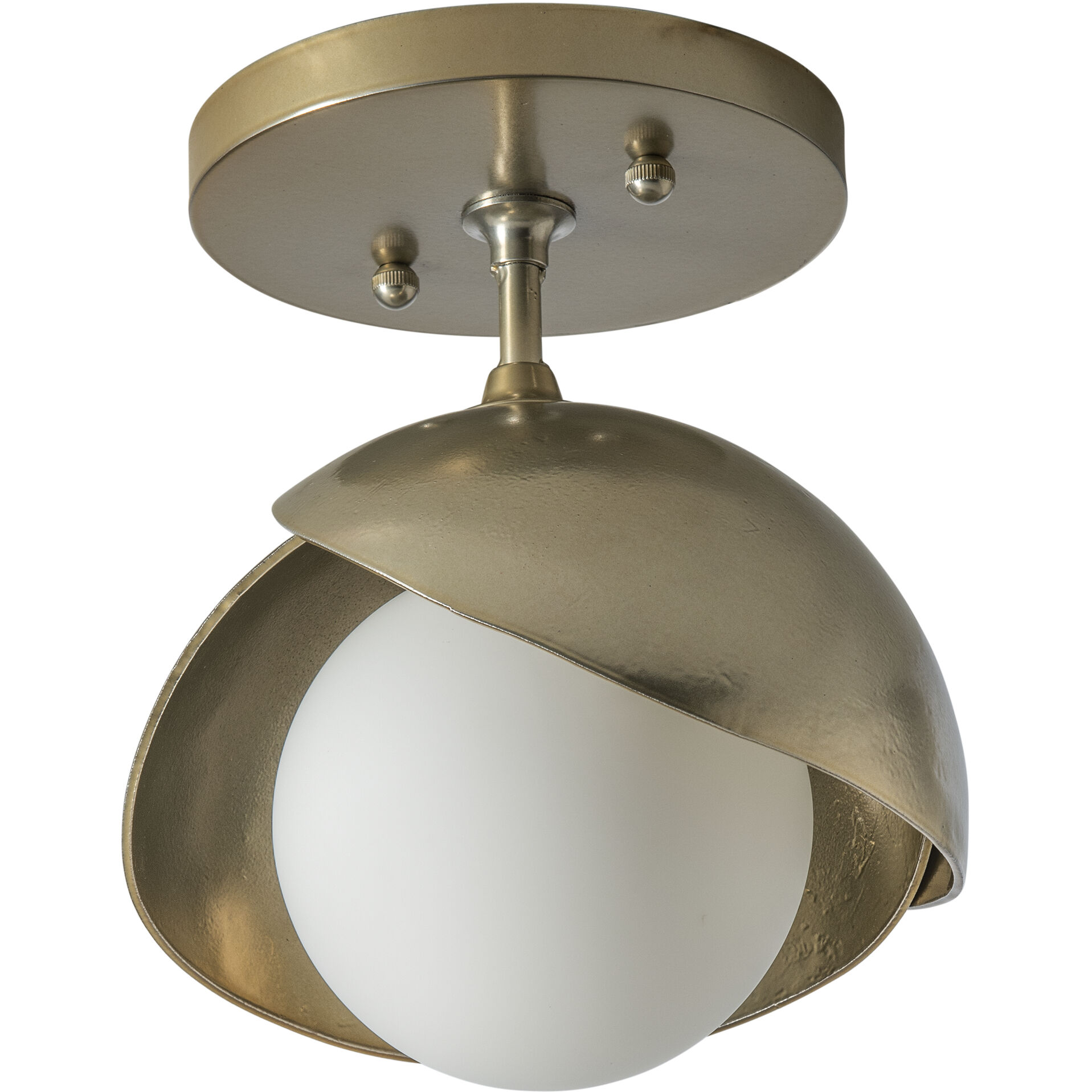 Brooklyn 1 Light 6 inch Modern Brass and Modern Brass Semi-Flush Ceiling Light