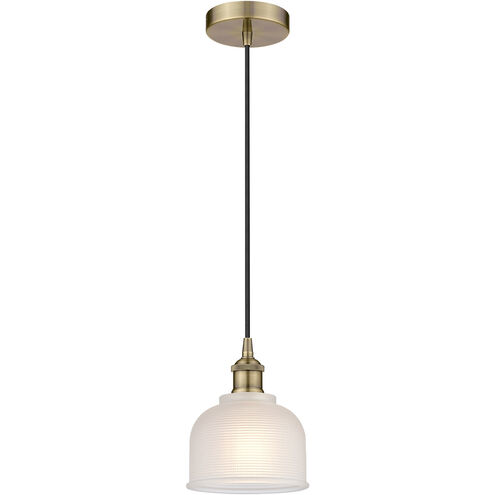 Edison Dayton LED 6 inch Antique Brass Mini Pendant Ceiling Light