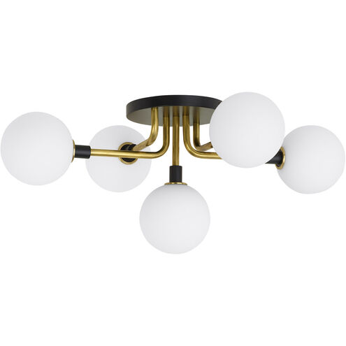 Sean Lavin Viaggio 22.3 inch Opal/Brass Flush Mount Ceiling Light in Incandescent