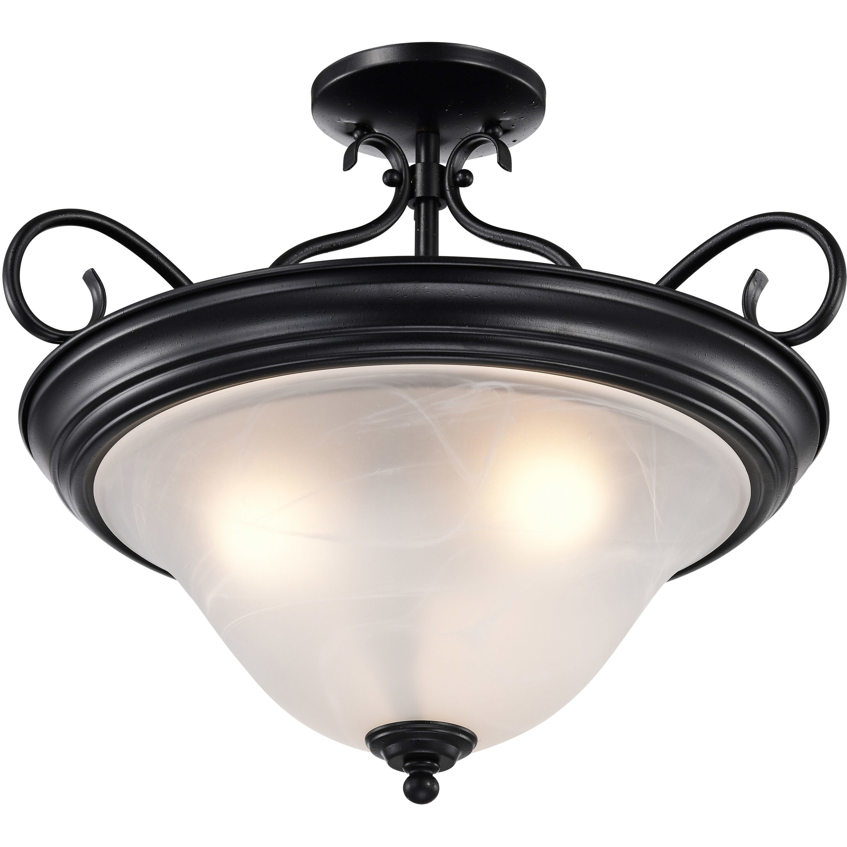 Castillo 3 Light 18.5 inch Textured Black Semi Flush Mount Ceiling Light